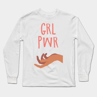 Girl Power Feminist Hand Illustration Long Sleeve T-Shirt